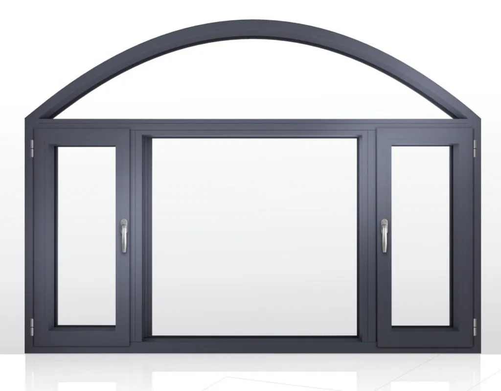 SERIE 70C — Puerta doble con ventana fija al centro